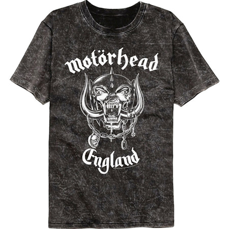 Motorhead - England - Black Mineral Wash dye t-shirt