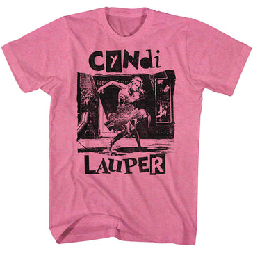Cyndi Lauper - Torn Note Dance - Retro Pink Heather t-shirt