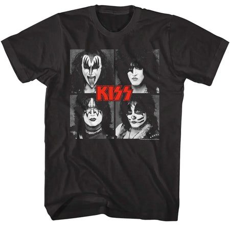 Kiss - Four Squares - Black t-shirt