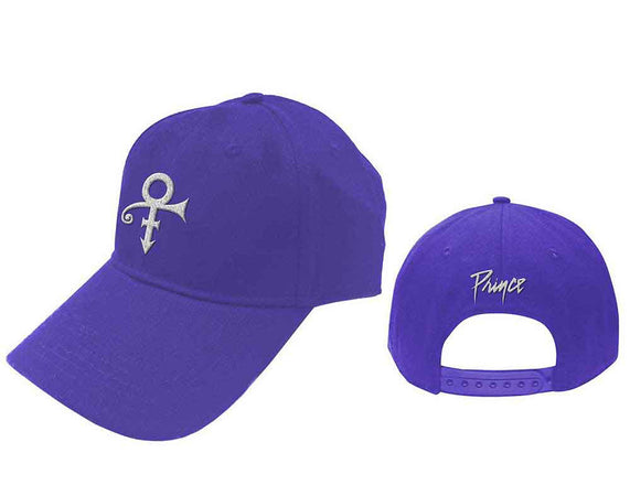 Prince - White Symbol & Logo - Purple Snap Back Baseball Cap