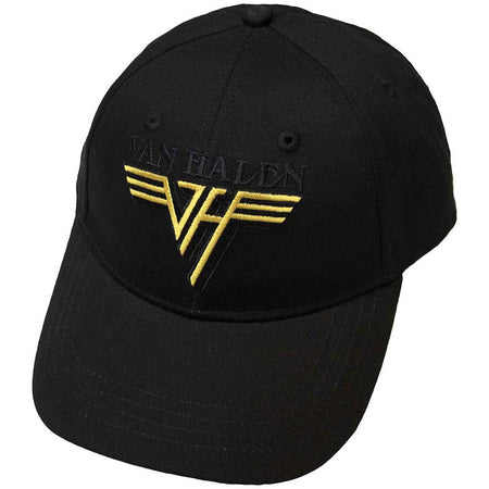 Van Halen - Text & Yellow Logo - OSFA Black Snapback Baseball Cap