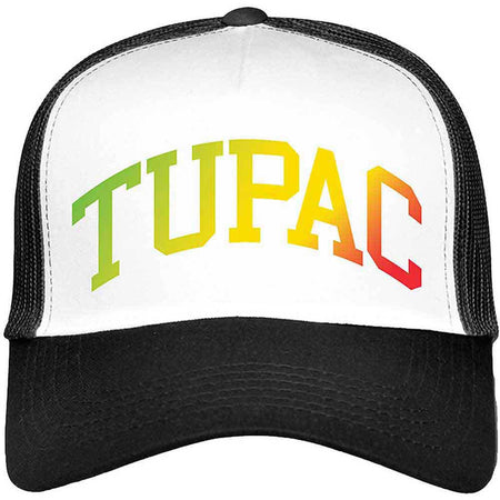 Tupac -Gradient Logo - Two Tone Mesh Back Trucker Baseball Cap
