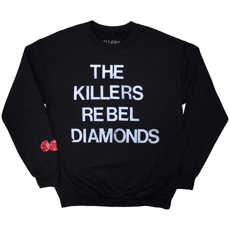 The Killers - Tour '24 Rebel Diamonds Stacked - Black Crewneck Sweatshirt