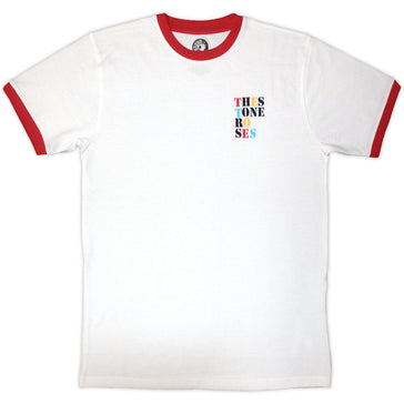 The Stone Roses - Side Text - White Ringer t-shirt