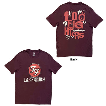 Foo Fighters - Albums Symbols - Maroon Red t-shirt