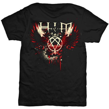 HIM - Wings Splatter - Black t-shirt