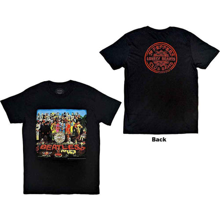 The Beatles -  Sgt Pepper with Backprint - Black t-shirt