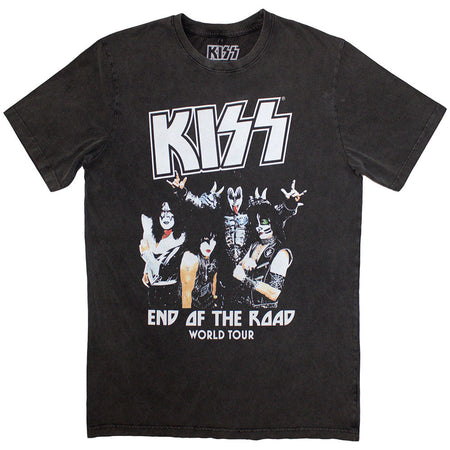 Kiss - End Of The Road World Tour - Charcoal Grey Stone Wash t-shirt