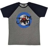 The Jam - Vintage Logo - Grey & Navy Blue Raglan t-shirt