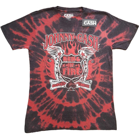 Johnny Cash - Ring Of Fire - Red Tie Dye T-shirt