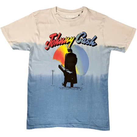Johnny Cash - Walking Guitar - Blue Tie Dye T-shirt