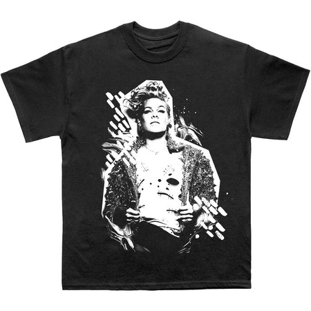 Pink - Painty - Black t-shirt