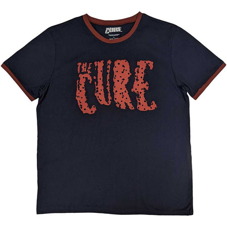 The Cure - Logo - Navy Blue Ringer t-shirt