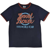 David Bowie - 1978 World Tour - Navy Blue Ringer t-shirt