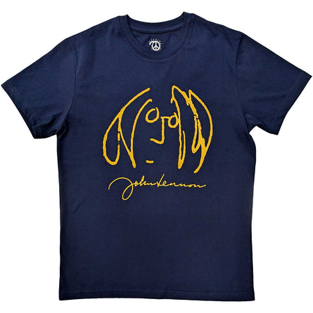 John Lennon - Self Portrait - Navy Blue  T-shirt