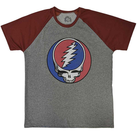 Grateful Dead - Steal Your Face Classic - Grey & Red Raglan t-shirt