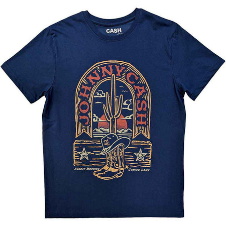 Johnny Cash - Sunday Morning - Denim Blue T-shirt
