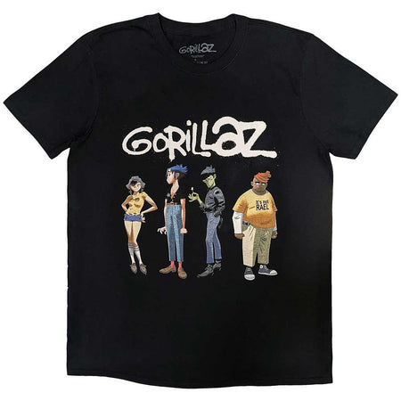 Gorillaz - Spray Logo Group - Black t-shirt