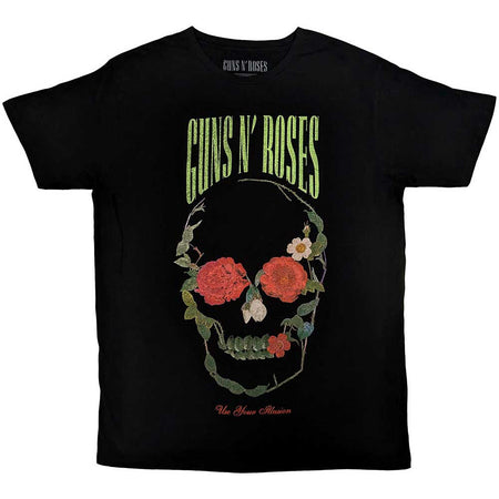 Guns N Roses - Rose Skull  - Black t-shirt