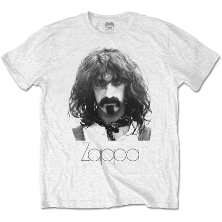 Frank Zappa - Thin Logo Portrait - White t-shirt