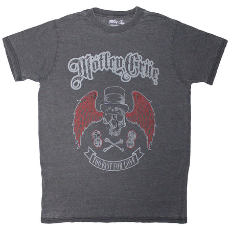 Motley Crue - Skull Wings - Black Dye Wash t-shirt