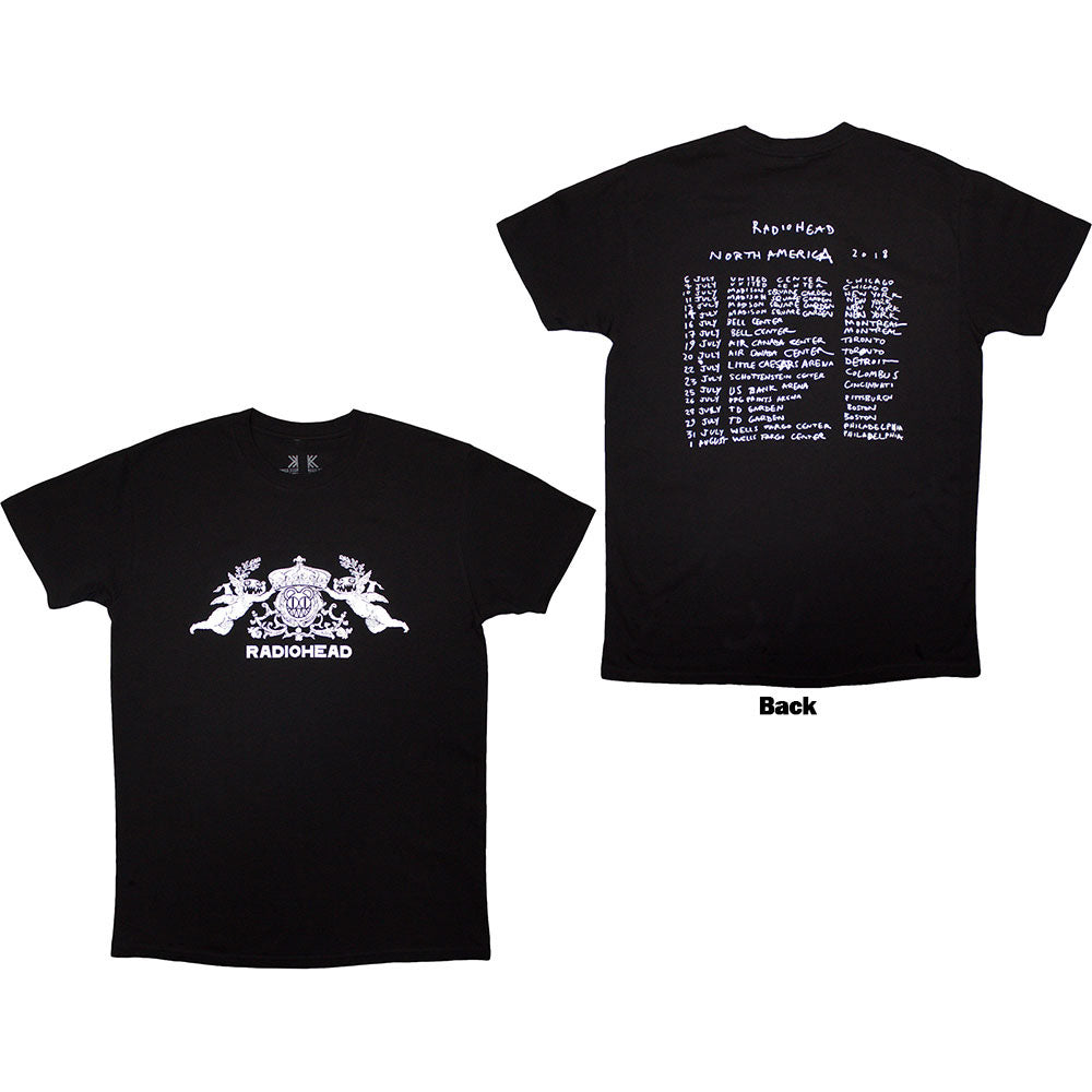 Radiohead - Bearhead Crest 2018 Tour - Black 100% Organic Cotton  t-shirt