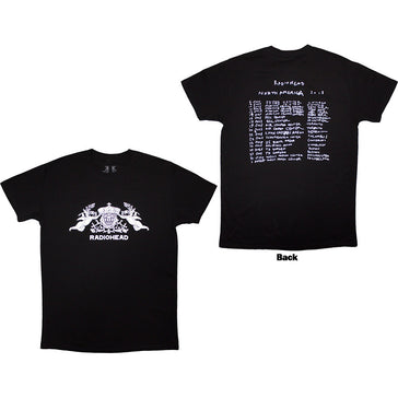 Radiohead - Bearhead Crest 2018 Tour - Black 100% Organic Cotton t-shirt