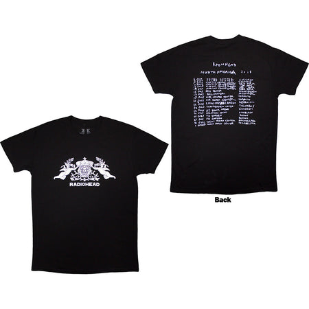 Radiohead - Bearhead Crest 2018 Tour - Black 100% Organic Cotton  t-shirt