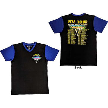 Van Halen - 1978 Tour Dates - Black/Purple Raglan Baseball Jersey t-shirt