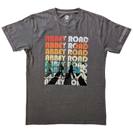 The Beatles - Abbey Road Stacked - Charcoal Grey t-shirt