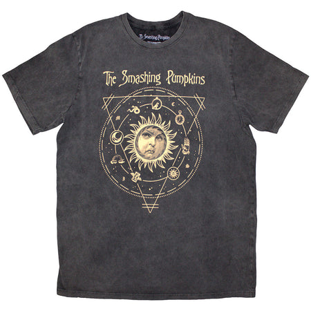 The Smashing Pumpkins - Celestial Sun- Charcoal Grey Stone Wash t-shirt