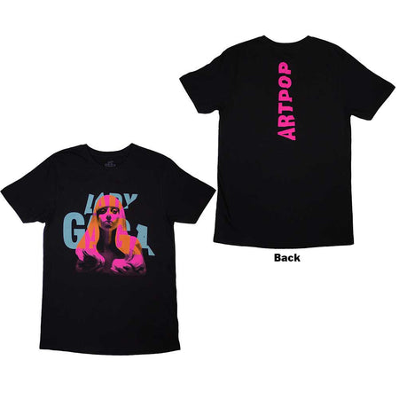 Lady Gaga - Artpop Cover with Backprint - Black  T-shirt