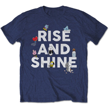BTS - BT21 - Rise And Shine - Navy Blue T-shirt