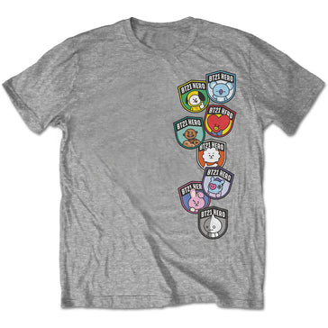 BTS - BT21 - Badges - Grey T-shirt