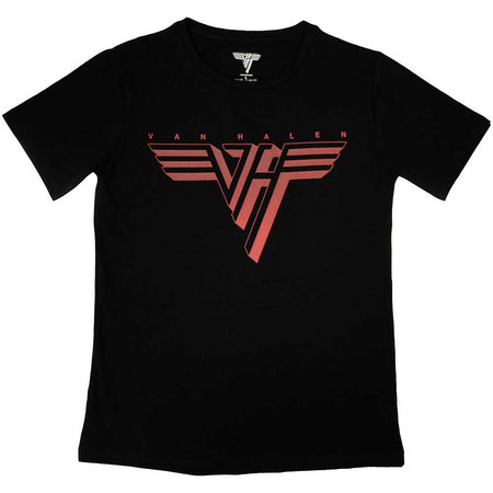 Van Halen - Classic Red Logo - Ladies Junior Black T-shirt