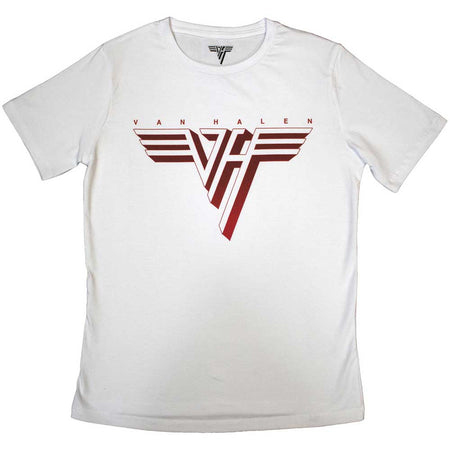 Van Halen - Classic Red Logo - Ladies Junior White T-shirt