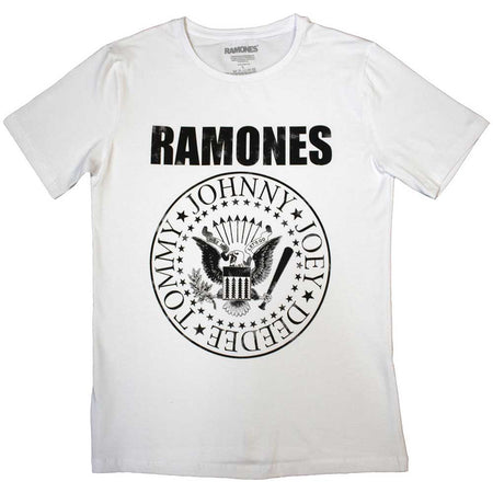 Ramones - Presidential Seal - Ladies Junior White T-shirt