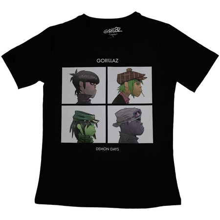 Gorillaz - Demon Days - Ladies Junior Black T-shirt