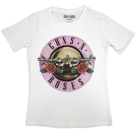 Guns N Roses - Classic Logo - Ladies Junior White T-shirt