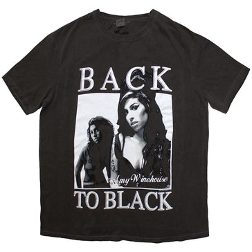 Amy Winehouse - Back To Black - Dye Wash Black t-shirt