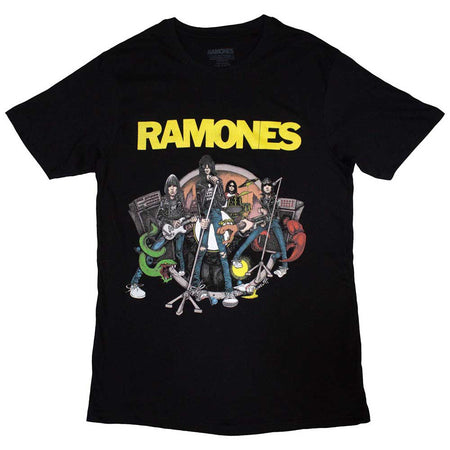 Ramones - Cartoon Band - Black  T-shirt