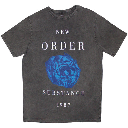 New Order - Substance 1987 - Charcoal Grey Stone Wash t-shirt