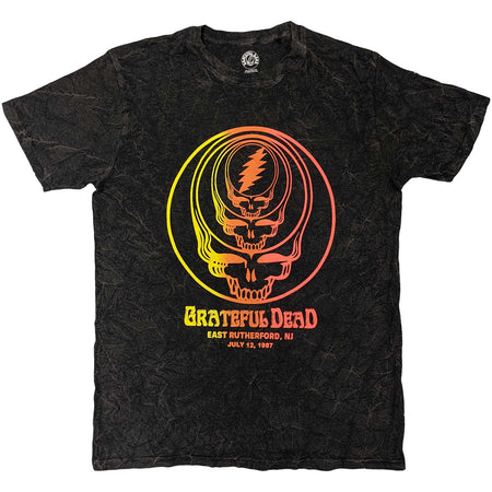 Grateful Dead - Concentric Skulls Dip Dye Wash - Black t-shirt
