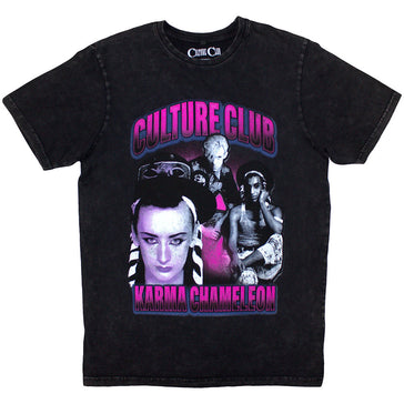 Boy George & Culture Club - Karma Chameleon - Black Stone Wash t-shirt