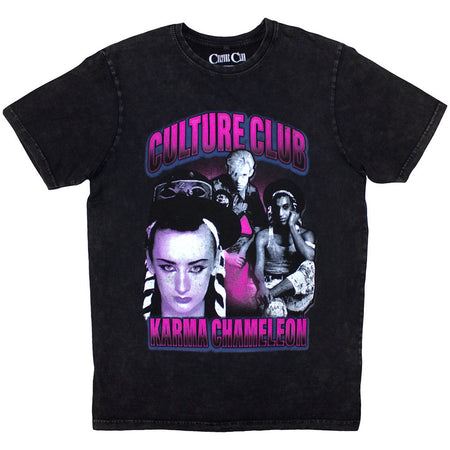 Boy George & Culture Club - Karma Chameleon - Black Stone Wash t-shirt