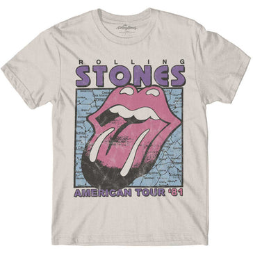 Rolling Stones - American Tour Map - Natural t-shirt
