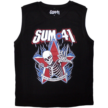 Sum 41 - All Killer No Filler Skeleton - Black Sleeveless Tank t-shirt