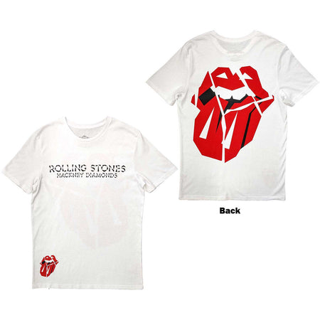 Rolling Stones - Hackney Diamonds Lick with Backprint - White  t-shirt