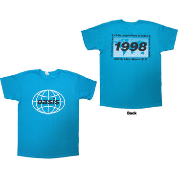 Oasis - 1998 World Tour-South America - Blue t-shirt