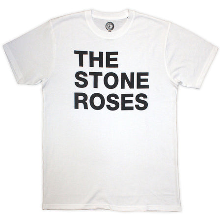 The Stone Roses - Left Justified Text - Jumbo Print - White t-shirt